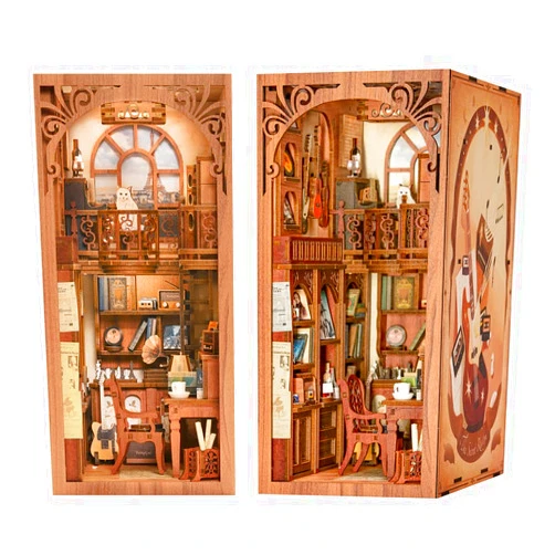 CUTEBEE Book Nook Kit - DIY Miniature House Kit for Adults and Teens, Dollhouse Booknook Tiny House Model Build Bookshelf Decor, Gifts for Family, Friends