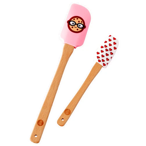 Wilton ROSANNA PANSINO Wilton Nerdy Nummies Silicone Spatulas, 2-Count Silicone Spatula Set