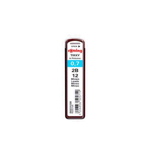 rOtring Tikky Mechanical Pencil Lead 0.7mm, 2B, 12 Lead (R505 706 2B)