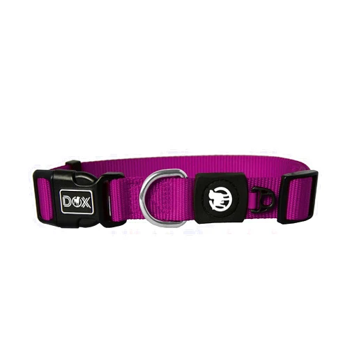 DDOXX Nylon Dog Collar - Strong and Adjustable Collars Dogs - M (Purple), Blueberry pet Dog Collar