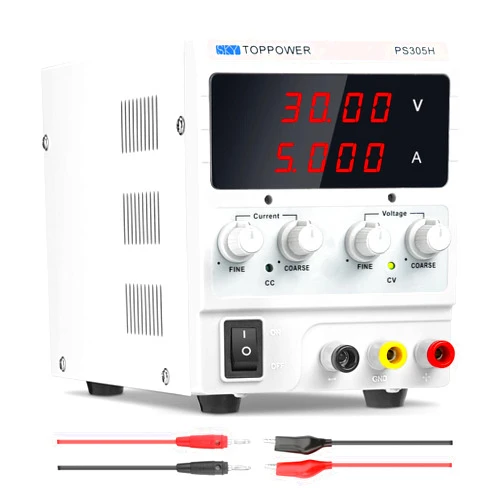 SKY TOPPOWER DC Power Supply,30V 5A Adjustable Regulated Laboratory Bench Power Supply with 4 Digit Display,for Testing,Repairing Phones,Computers,Car Parts,Powering Lamps,Charging Batteries,SKY TOPPOWER PS305H