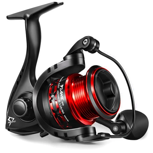 Piscifun Flame Spinning Reels, Lightweight 9+1BB Ultra Smooth Spinning Fishing Reels, 19.8LBs Max Drag, 2000, 3000, 4000, 5000 Series, Red & Blue