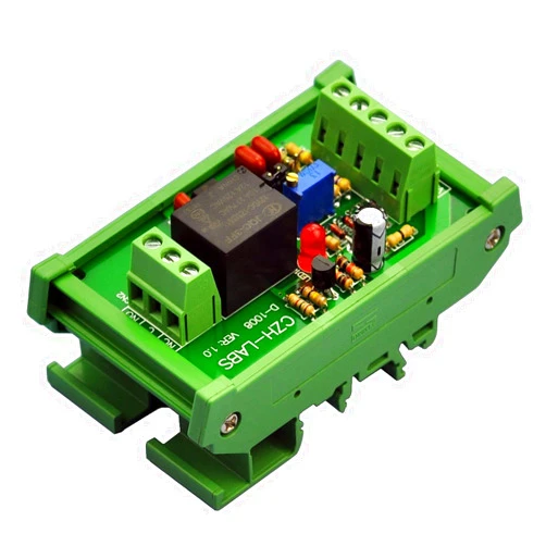 CZH-LABS DIN Rail Mount Voltage Comparator Relay Module, DC12V, SPDT 10Amp Relay.
