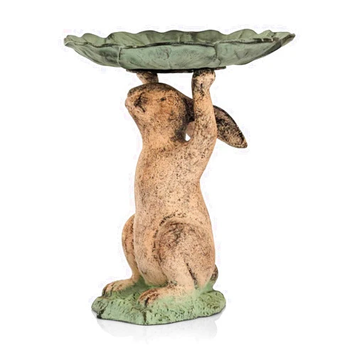 SPI Home Rabbit Birdbath Outdoor Garden Décor