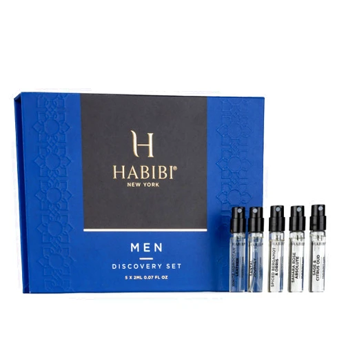 H HABIBI MEN SCENT (Men's Discovery Sample Set) - Luxury Men's Fragrances with Notes of Citrus, Leather, Spice & Oud - Fresh & Clean Perfume Samples for Any Occasion