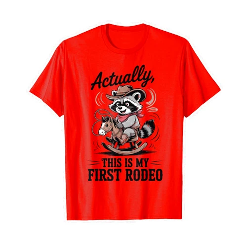 Actually My First Rodeo Funny Trash Panda Toddler Actually This is My First Rodeo Raccoon Cowboy Toddler Boy T-Shirt