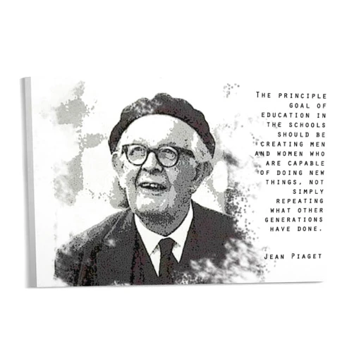 SOENES Jean Piaget Psychologists Poster Portraits Quote Art Posters (4) Canvas Painting Posters And Prints Wall Art for Living Room Bedroom Decor 12x08inch(30x20cm)
