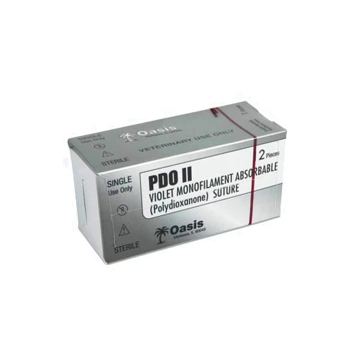 Generic Oasis PDO (Polydioxanone) Surgical Suture, 2-0, (CP-1) 1/2 36/37mm Reverse Cutting Needle, 75cm, 12/Box, Veterinary Use