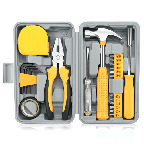 KALIACHO 24pcs Home DIY Tool Kit for Household, Office & Garage - General Repair Small Hand Tool Set with Storage Case