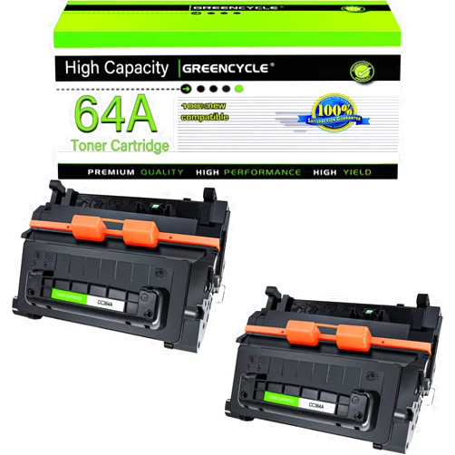 greencycle 64A Compatible Black Toner Cartridge Replacement for HP 64A CC364A for Laserjet P4014dn P4014n P4015dn P4015n P4015tn P4015x P4515n P4515tn P4515 Printer Ink Cartridge (2PC)