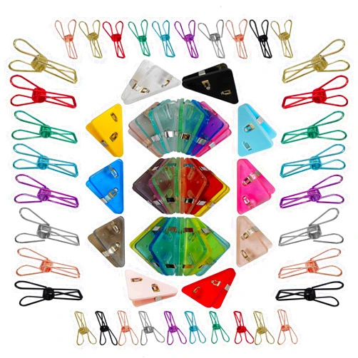 XIWUMOER 100PCS,Triangle Corner Paper Clip,Prevent Books Curling,Paper Binder Clips,Stainless Paper Clips,Mini Binder Clips,Snack Bag Chip Clips,30PCS Corner Clips& 30PCS Metal Clips & 40PCS Mini Metal Clips