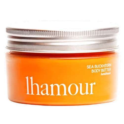 LHAMOUR Handmade Sea Buckthorn Oil Body Butter with Beef Tallow, Sheep Tail Fat, Shea, Rosehip, Coconut Oil - All-Natural Balm for Dry Skin - Ultra Hydrating Skin Care - Rich Soothing Cream, 3.53 oz