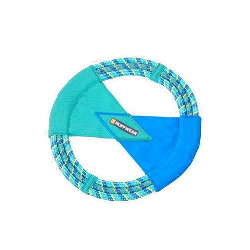 Ruffwear, Pacific Ring Dog Toy, Interactive Fetch and Tug Toy for Playing and Training, Aurora Teal