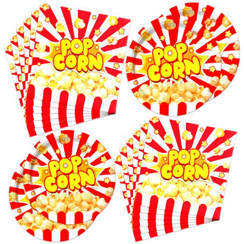 Generic 40 PCS popcorn Theme Party Supplies - Perfect for Birthdays Party and More Party