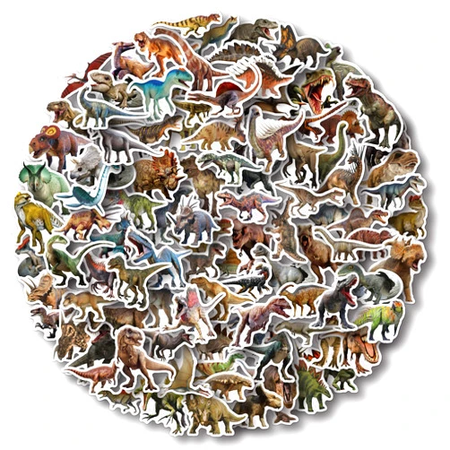 Aowplc Dinosaur Stickers 100 Pcs Realistic Dinosaur Vinyl Stickers for Kids Dinosaur Party Favors Supplies