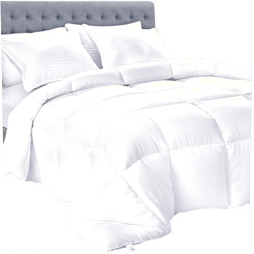 Utopia Bedding Comforters Queen Size, All Season Duvet Insert, Down Alternative Box Stitched Bed Comforter with Corner Tabs, Machine Washable (White)