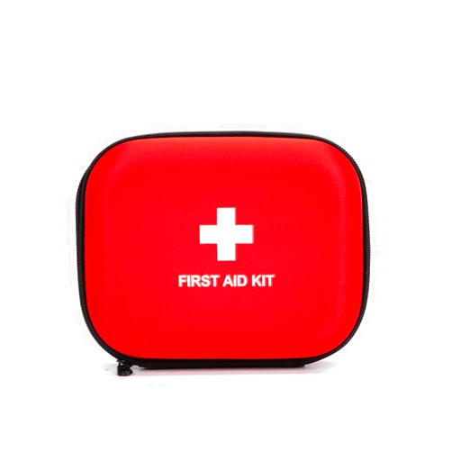 Jipemtra EVA Hard Red Medical Bag - Round, Emergency Responder, Camping, Outdoors (6.8x5.3x2.2 Inches)