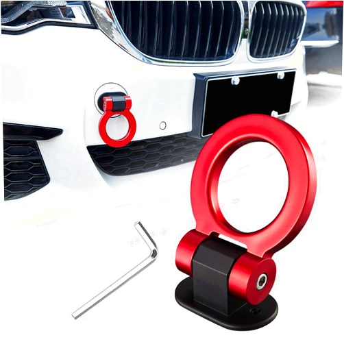 TOMALL Tow Hook Kit Red Car Decorations Sticker Car Decor Bumper for Auto Exterior Accessories (ONLY Decoration)