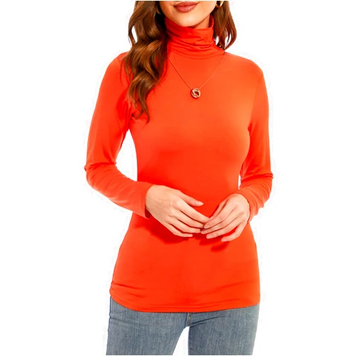 Anyeager Womens Long Sleeve Turtleneck T-Shirts Casual Lightweight Slim Fit Cozy Base Layer Top