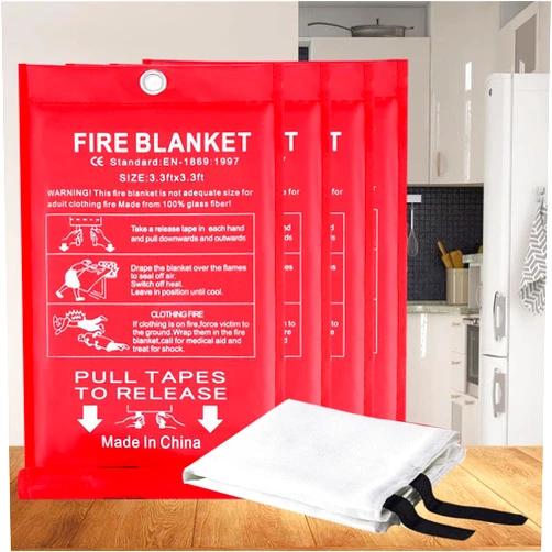 DarkWish Premium Fire Blanket for Home, Kitchen, Car, BBQ & Camping - Quick Unfolding, Fiberglass Protection, Reusable - Ideal for Emergency Fire Safety(40x40inch)