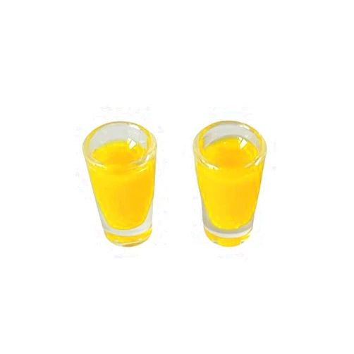 Melody Jane Dolls Houses Dollhouse 2 Glasses of Orange Juice Miniature Kitchen Cafe Dining Accessory