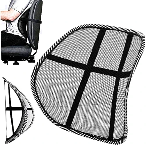 PrimeTrendz Breathable & Cool Mesh Support | Lumbar Support Cushion Seat Back Muscle Car Home Office Chair Pain Relief Travel Lumbar Mesh Supporter