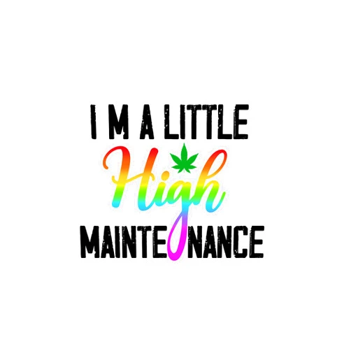 2OWLS 2 PC Bumper Stickers I am Little High Maintenance Sticker Funny Sticker for Adults Decal for Laptops Cars Trucks Vans [Size: 5.5 Inches and one 3 Inch] Gag Gift.