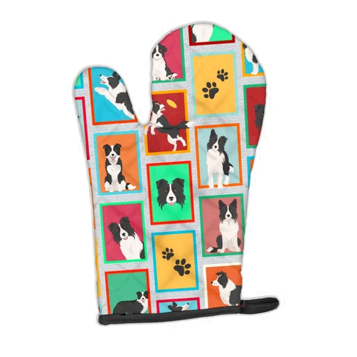 Caroline's Treasures MLM1111OVMT Lots of Border Collie Oven Mitt Heat Resistant Thick Oven Mitt for Hot Pans and Oven, Kitchen Mitt Protect Hands, Cooking Baking Glove