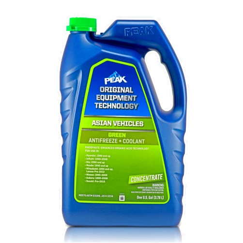 PEAK OET Extended Life Green Concentrate Antifreeze/Coolant for Asian Vehicles, 1 Gal.