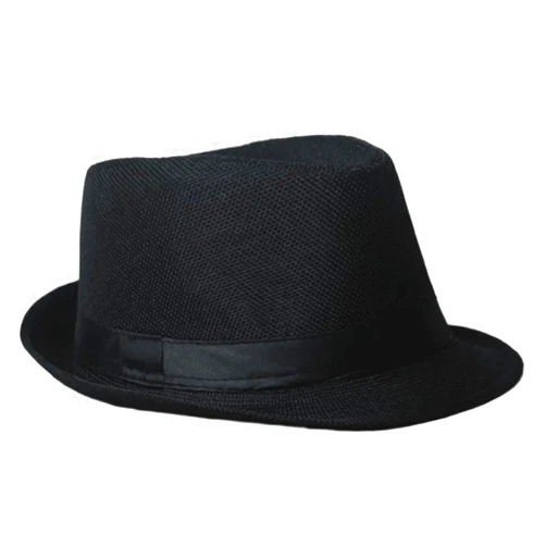 Soffpjy 1920s Men Fedora Hat Accessories 20s Men Gangster costume Accessories Short Brim Summer Beach Hat