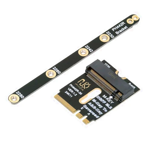 xiwai PCI-E 4.0 NGFF 2230 A+E-Key Male to M-Key Female NVME Extension Adapter with Bracket for SSD 2280 Laptop Mainboard