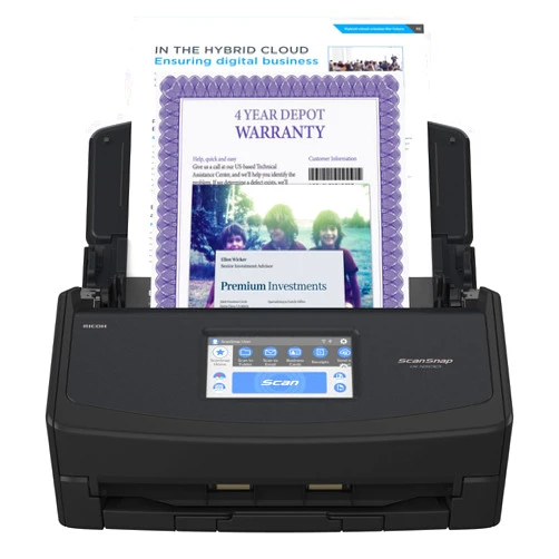 ScanSnap iX1600 Premium Color Duplex Document Scanner for Mac and PC with 4-Year Protection Plan, Black