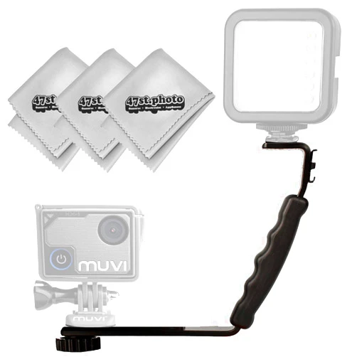 47th Street Photo OPTEKA Heavy Duty Photography L Bracket 2 Standard Flash Hot Shoe Mounts
