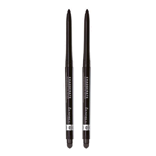 Rimmel London exaggerate auto waterproof eye definer in blackest black, 2 Count