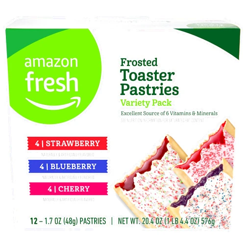 Amazon Fresh - Toaster Pastries Variety Pack (Strawberry, Blueberry, Cherry), 12ct