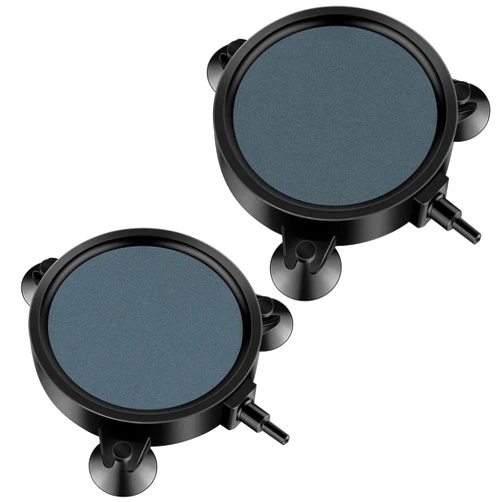 Pawfly Aquarium 4 Inch Air Stone Disc Bubble Diffuser Release Tool for Air Pumps Buckets Fish Tanks Ponds DWC Reservoirs and Circulation System - 2 Pack