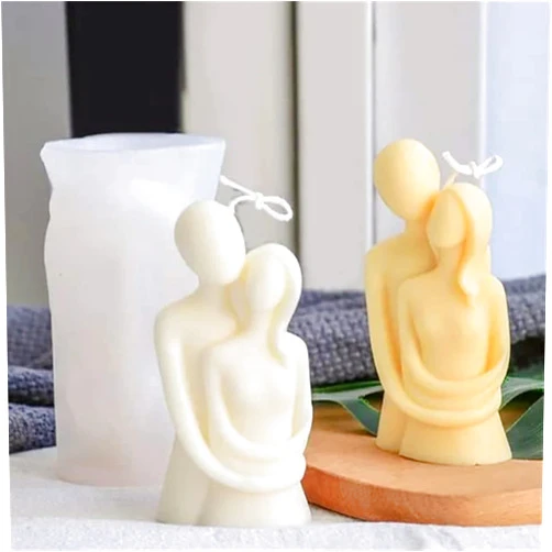 SlowlyTalk Candle Molds - Silicone Mold for Candles Making, DIY 3D Moulds for Soy Wax, Beeswax, Scented Candle, Valentine's Day Gifts (Couple)