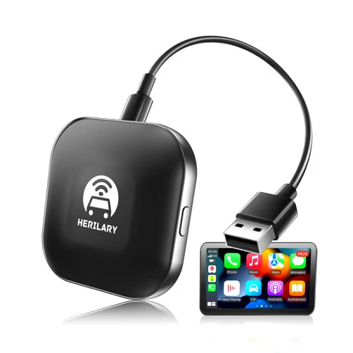 HESHS Wireless CarPlay Adapter, CarPlay Wireless Dongle, Plug & Play, Dual-Band WiFi&Bluetooth Faster Auto Connect for iOS Cars with OEM Wired CarPlay, Convert Wired to Wireless