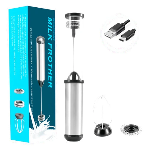 TURIMON Milk Frother Rechargeable Handheld - Electric Whisk/Frother Wand for Coffee, Matcha, Latte, Cappuccino