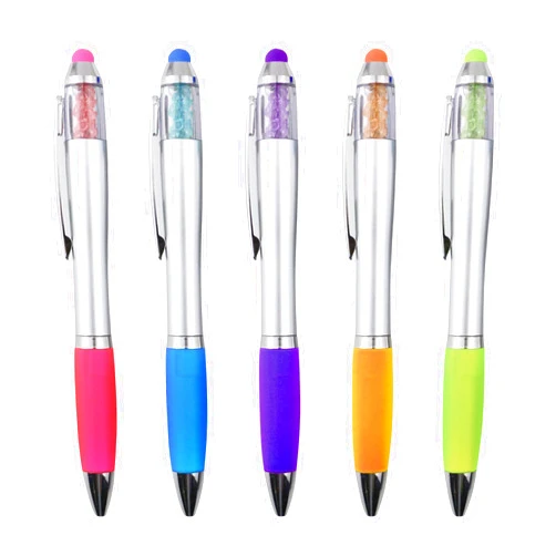 Linbsunne Stylus Pens 2-in-1 Ballpoint Pen 1.0mm Medium Point Pens with Crystals for Women Black Ink Pen with Stylus Ball Point Pen with Comfort Grip for The iPad, 5-Count