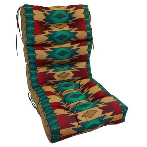 Blazing Needles Multi-Section Tufted Chair Cushion, 22 x 45, Rustic Southwest