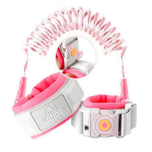 Lehoo Castle Upgraded Anti Lost Wrist Link, Kid Harness with Induction Lock, Safety Wrist Leash for Toddlers, Kids Backpack Leash, Child Leash Harness (Pink)