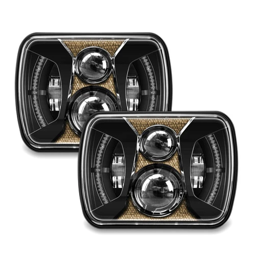 SEALIGHT Anti-glare 5x7 7x6 Led Headlights with DRL Turn Signal High/Low Beam H6054 Sealed Beam Led Rectangular Headlight Fit for Wrangler YJ Cherokee XJ, 2Pcs