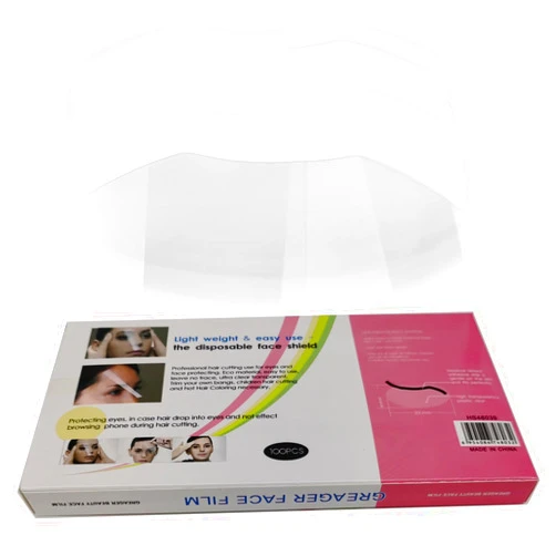 LWBTOSEE Clear Disposable Face Shield, for Shower Haircut Hairspray and Eyelash Extensions Eye Eyebrow Eyelid Surgery Aftercare (100 PCS)
