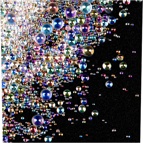 Suhome UV Resin Bubble Beads, 450g Water Droplet Bubble Beads, No Hole Bubble Beads, AB Miniature Beads, Fillers for DIY Shaker Resin Molds Jewelry Making (Transparent Iridescent Colors, 0.4mm to 3mm)