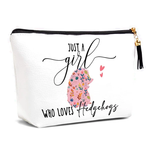 Pykfrhh Funny Hedgehog Gifts: Stuffed Decor & Makeup Bag for Animal Lovers - Birthday & for Teens, Women & BFFs