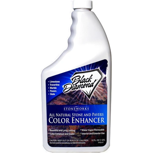 Black Diamond Stoneworks Color Enhancer Sealer for All-Natural Stone and Pavers. Marble, Travertine, Limestone, Granite, Slate, Concrete, Grout, Brick, Block. (1-Quart)