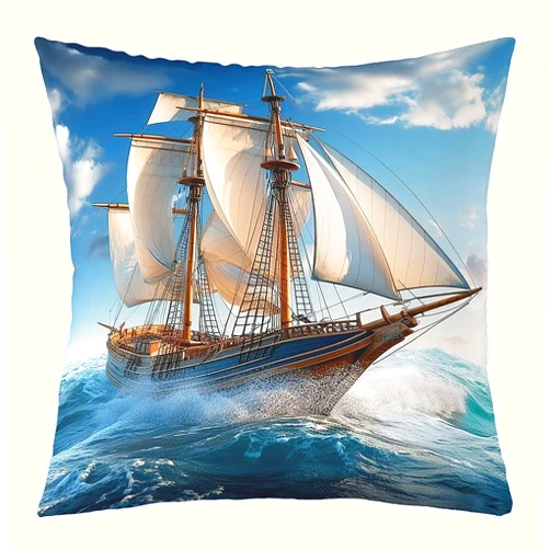 Castle Fairy Nautical Theme Throw Pillow Cover 18