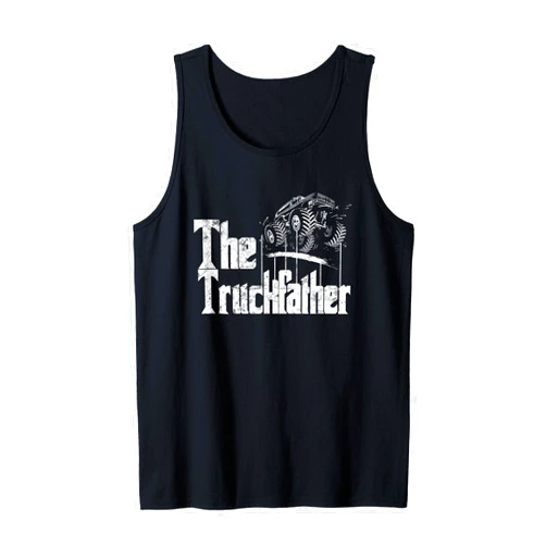 Funny and Unique Monster Truck Distressed Designs Mens Monster Truck Jam Truckfather - Funny Dad Father UTE Pickup Tank Top