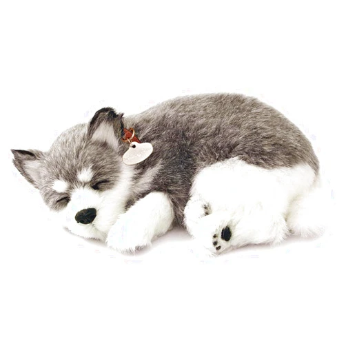 Perfect Petzzz Original Petzzz Alaskan Husky, Realistic Lifelike Stuffed Interactive Pet Toy, Companion Pet Dog with 100% Handcrafted Synthetic Fur